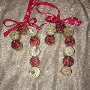 Candy Cane Wine Cork Ornaments (set of 2)